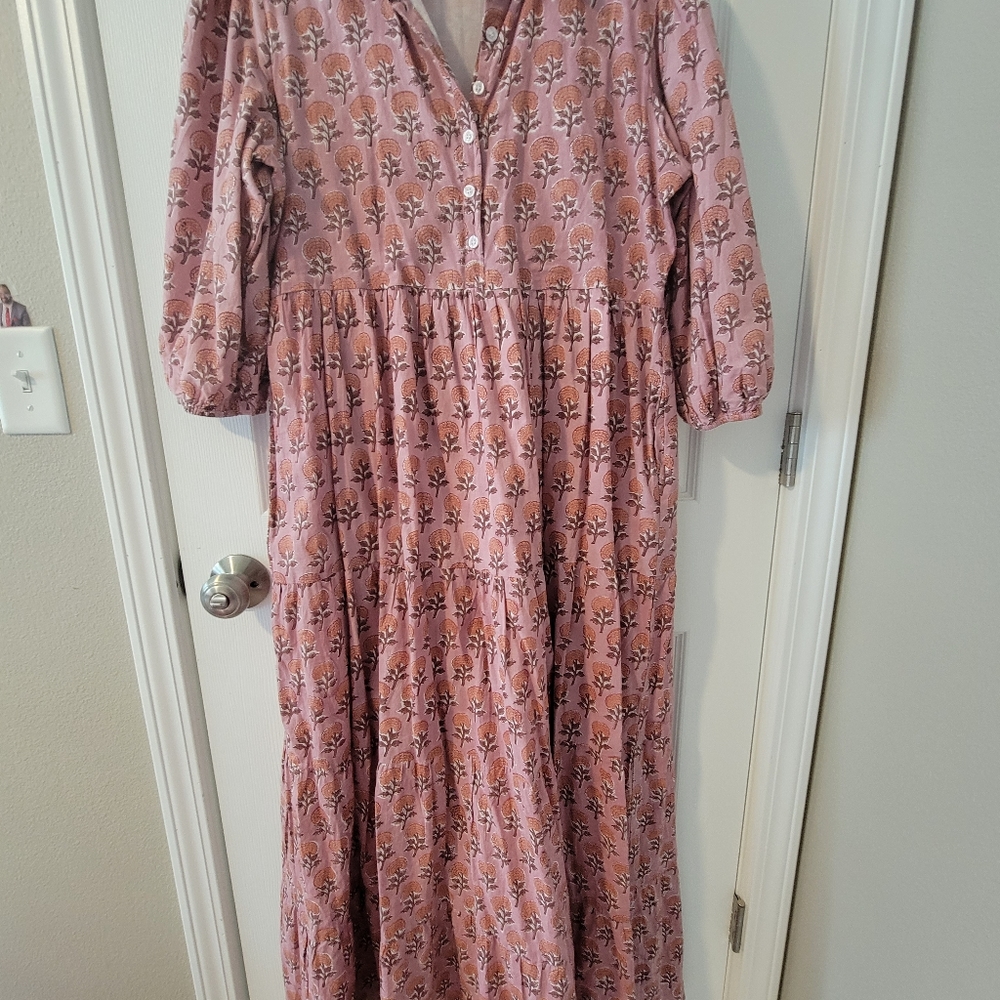 Victoria Dunn Ol' Southern Shirt dress Boysenberry, L, EUC,